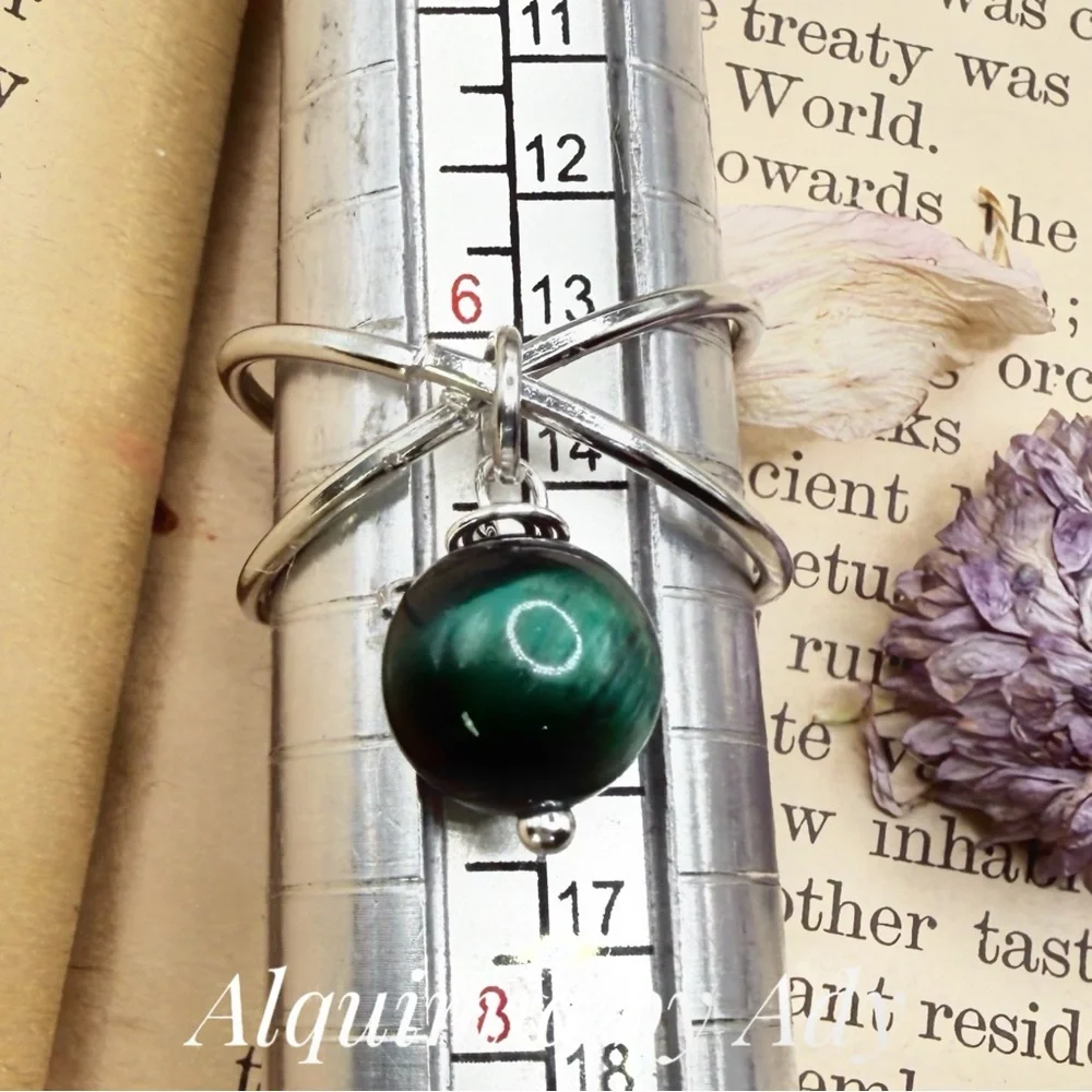 Statement silver malachite  ring